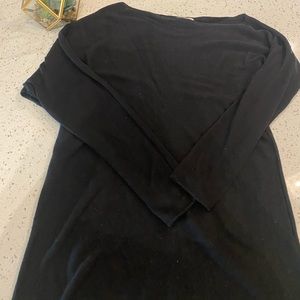 Babaton sweater in black,one shoulder, almost off